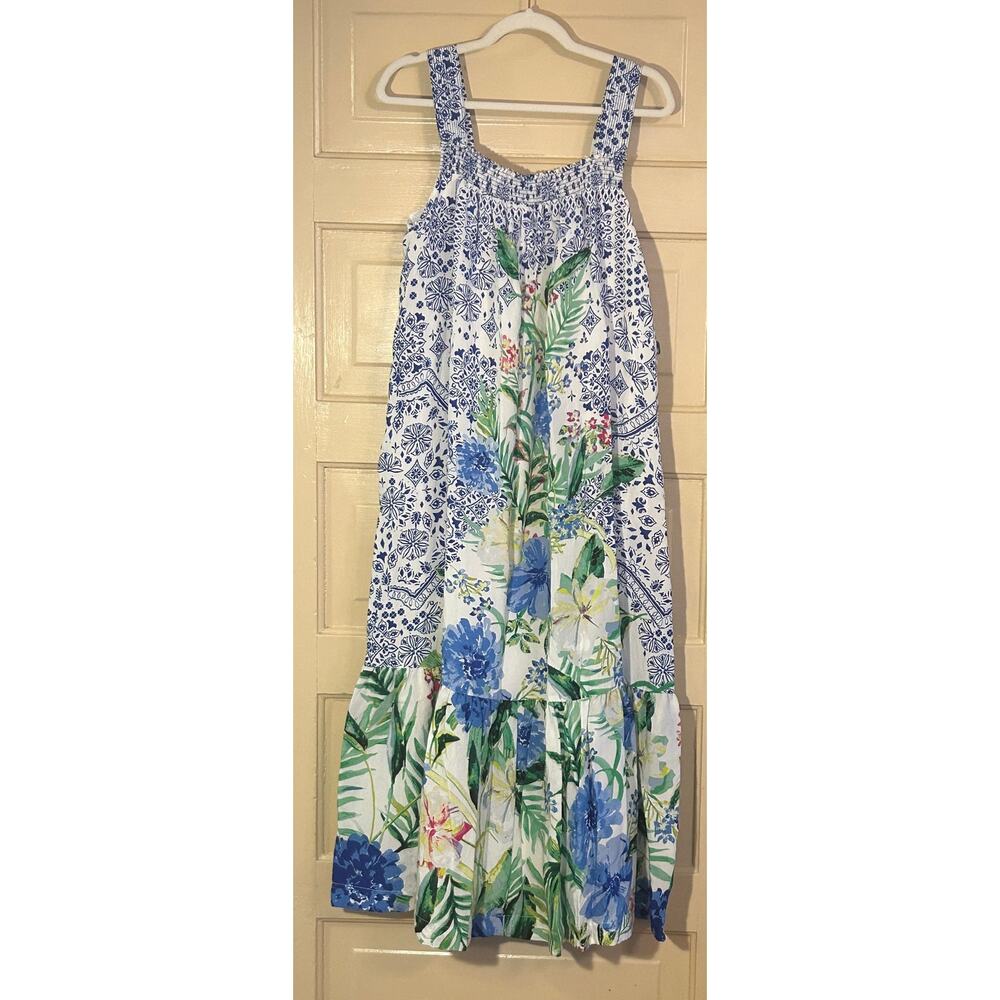 Anthropologie Maeve Bouqet Flounced Maxi Dress size M